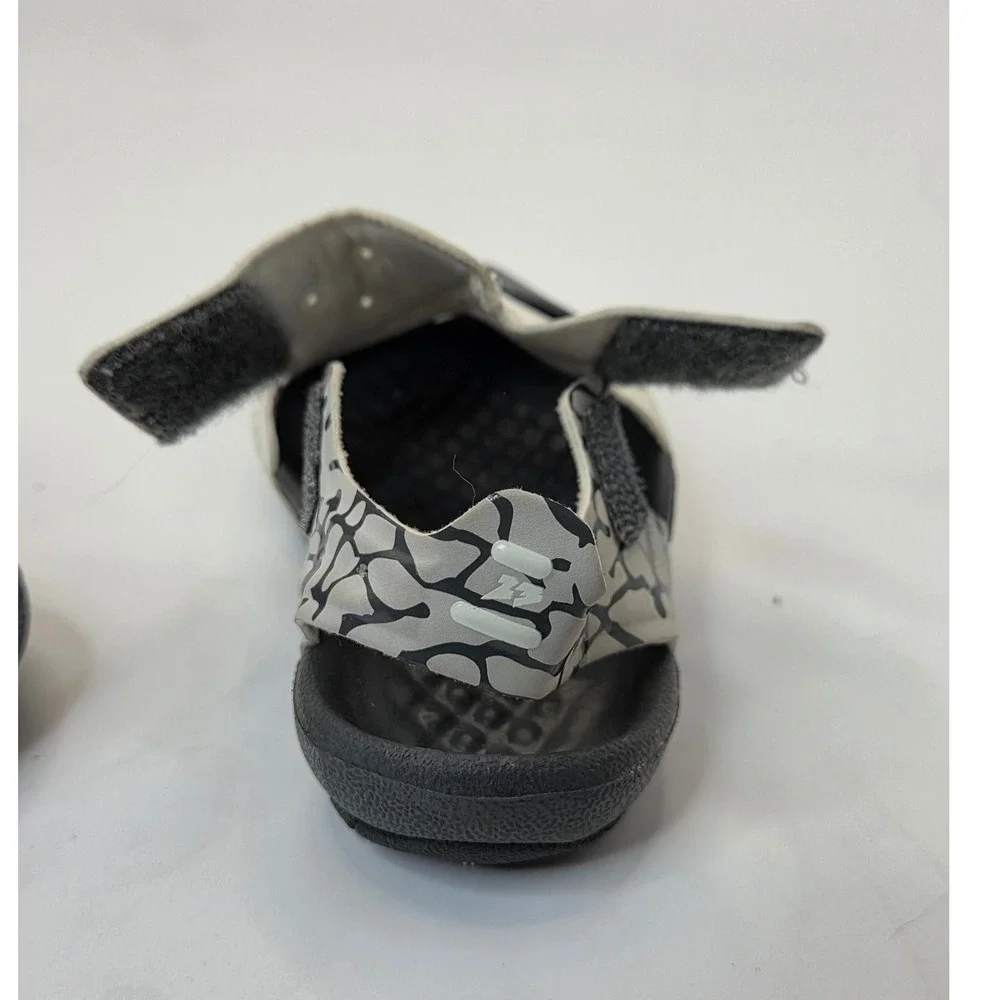 Jordan Flare Infant Toddler Sandals White Black Elephant Print CI7850-100 4C